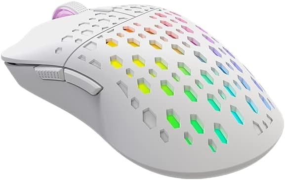 XTRIKE ME GM209W RGB Gaming Mouse - Optical Sensor 8,000 DPI - Lightweight Only 65G (White)