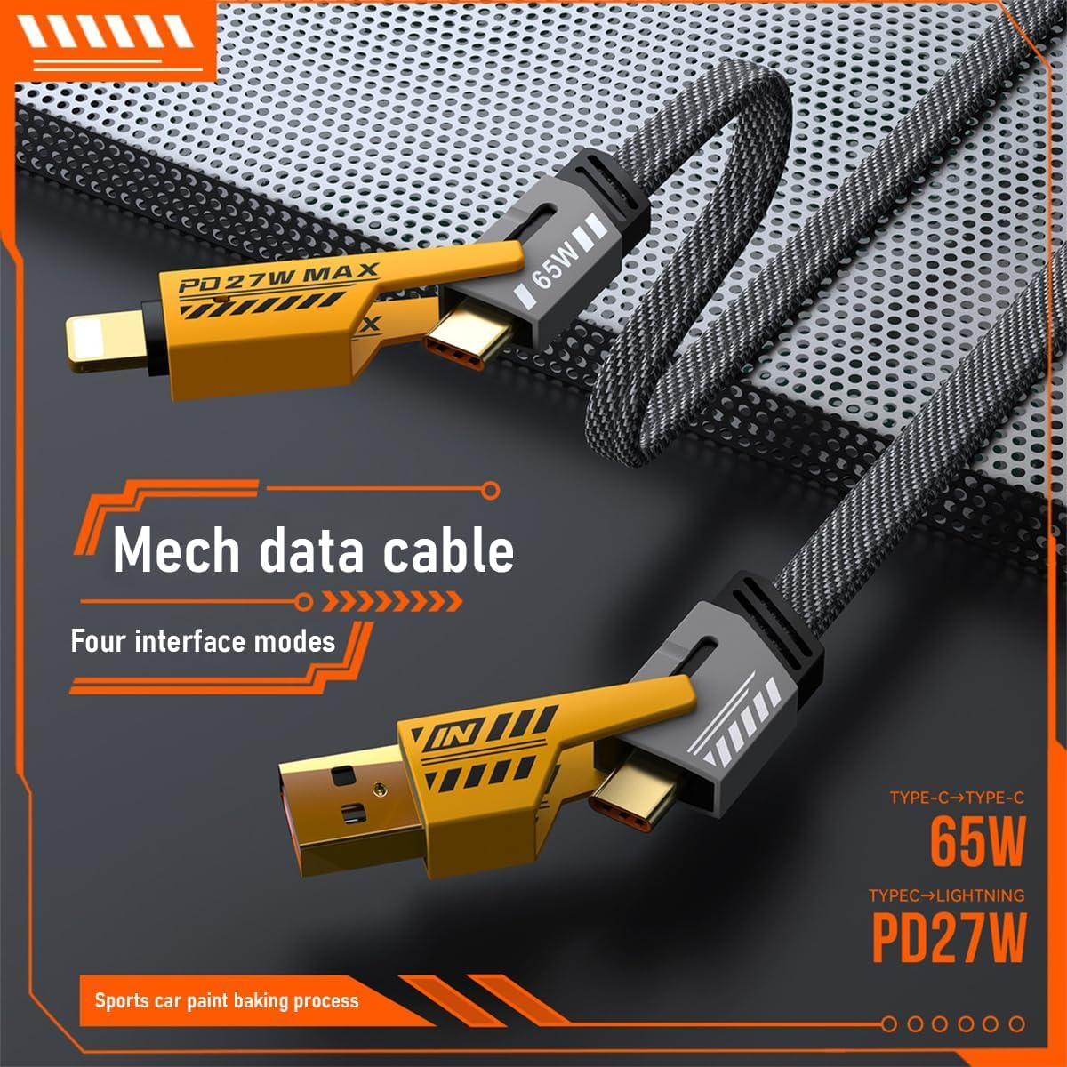 VOOXE 4 in 1 65 W Fast Charging Data Cable Nylon Braided Magnetic A Port To Type C | Iphone-Cable To USB,USB To C Type,USB A To Iphone Cable, Type C to Laptops (Multipurpose) price in Pakistan