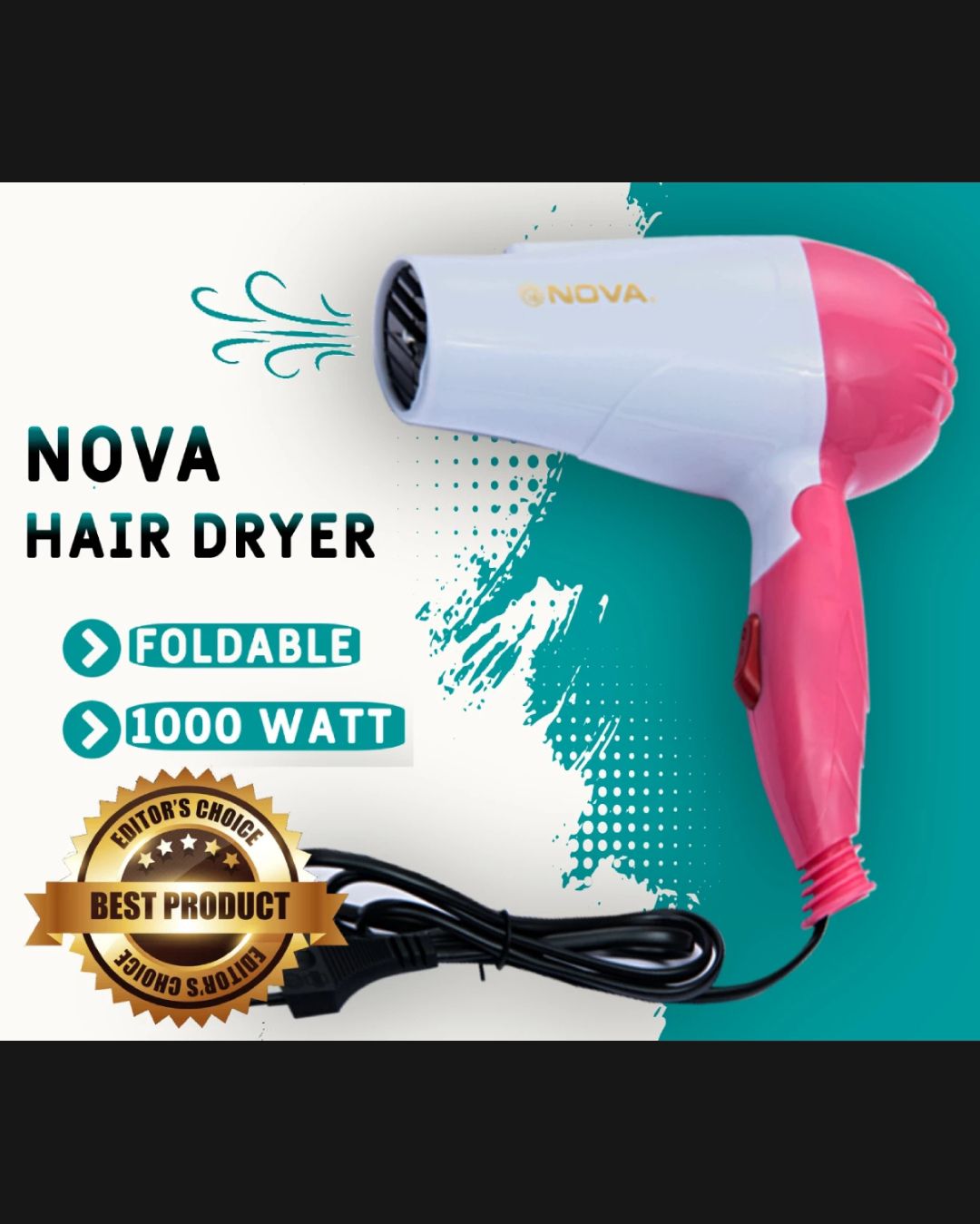 Professional foldable hair dryer machine for girls/men/women comes with 2  speeds fashion hair style machine portable 1000 watt hair dryer machine easy  to carry machine low power consumption hair dryer: Buy Online