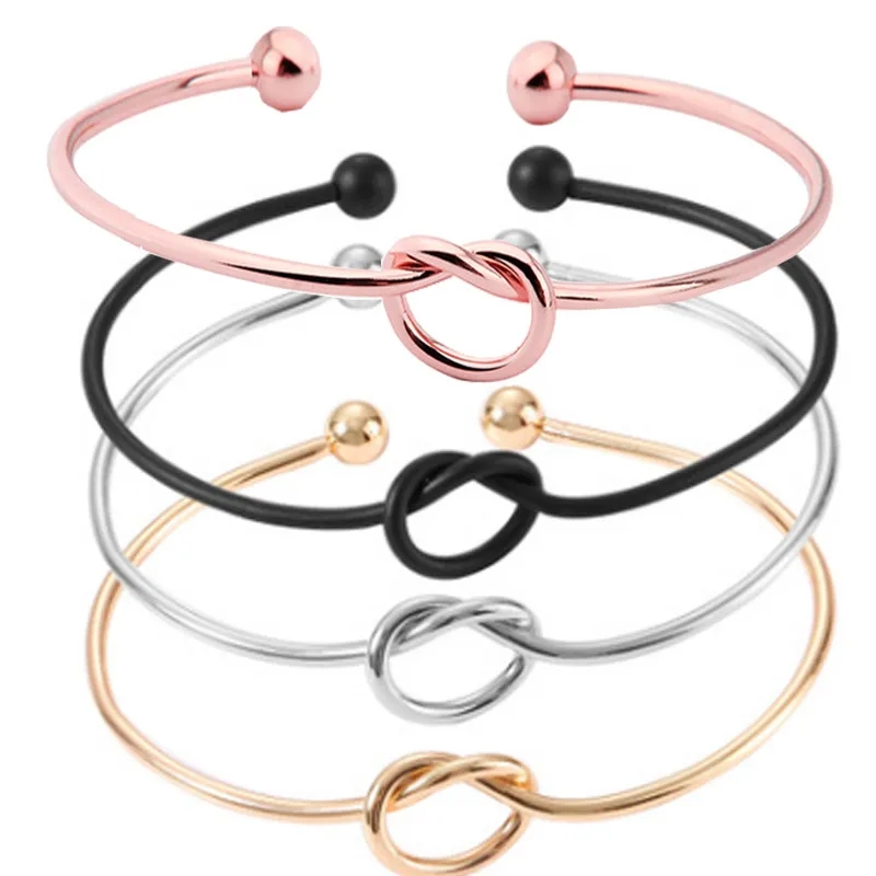 “Tie the Knot” Love Knot Bracelet – Elegant Adjustable Bangle for Bridesmaids, Friends & Loved Ones – Wedding Gift Jewelry for Women