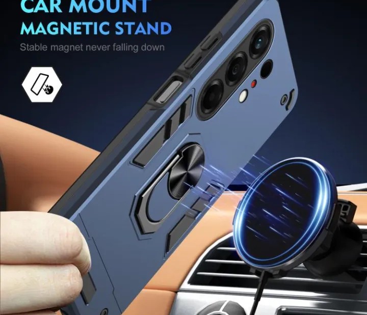 Tecno Camon 50 Pro Full Body Durable Protection Case Magnetic Ring Holder Armor Case Rotating Kickstand Grip Shockproof Hybrid Back Cover with Camera Lens Protection Anti-Drop Hard Case Rugged Shock Absorption Slim Fit Magnetic Car Mount Compatible