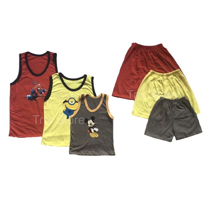 Pack of 3 Sando and Short for Kids, Baby Boy Round Neck Sando and Short Cloth sets, Baba Dress