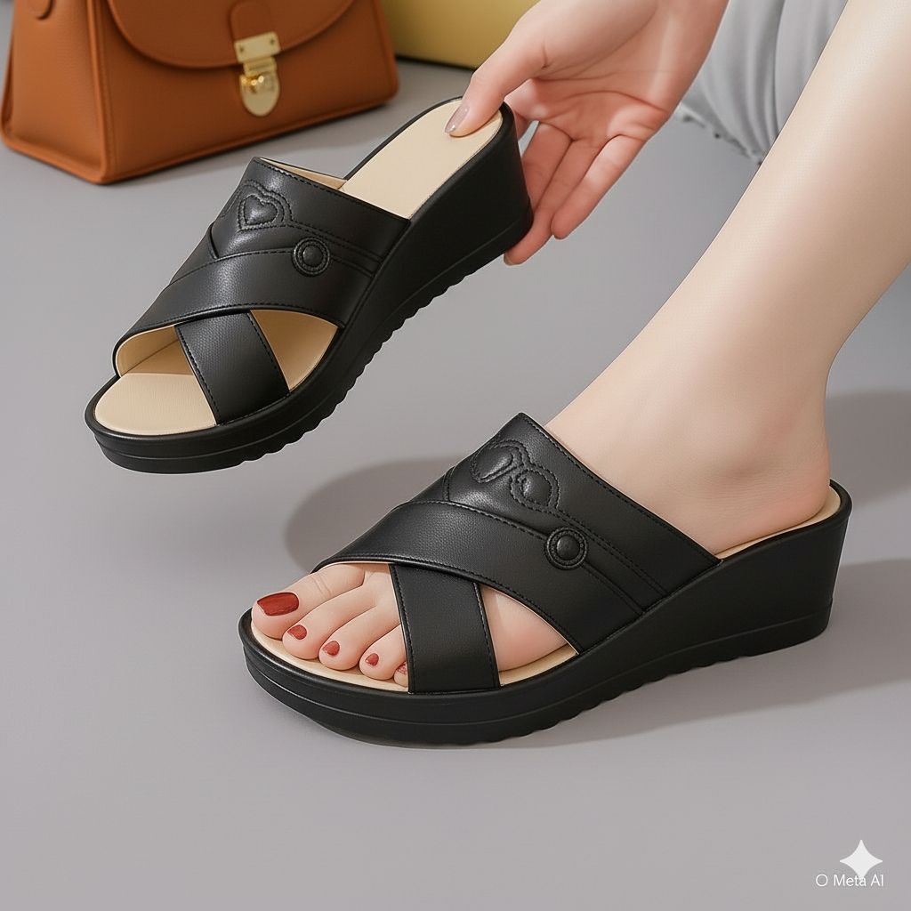 Metro Wedge Sandals for Women Best Quality Rubber Slippers for Women