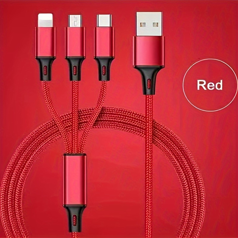 3 in 1 120W Type C Micro USB Data Cable Fast Charging Liquid Silicon Universal for All Smartphones 1.2m