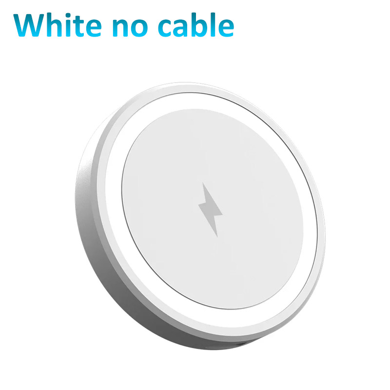 Ultra Thin 15W Wireless Charger Fast Qi Charging Pad 6cm Compact Lightweight Portable Design for Desk Bedroom Travel