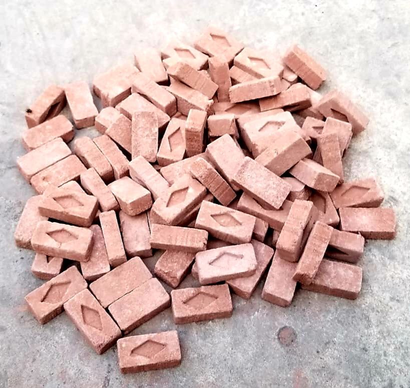 100 PCS Mini Clay Bricks for Miniature House Building | DIY Crafts | Doll House Construction | School Project Building Blocks