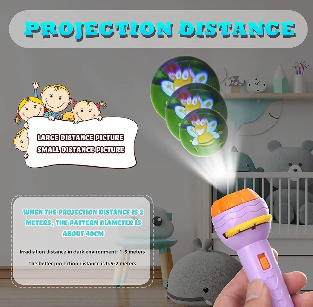 3 Slids, 24 Patterns Projector Flashlight Torch, Kids Projection Light Toy Education Learning Night Light Before Going To Bed Best Gift For Kids 7 Years Boy Or Girl Learning And Playing(Multi)