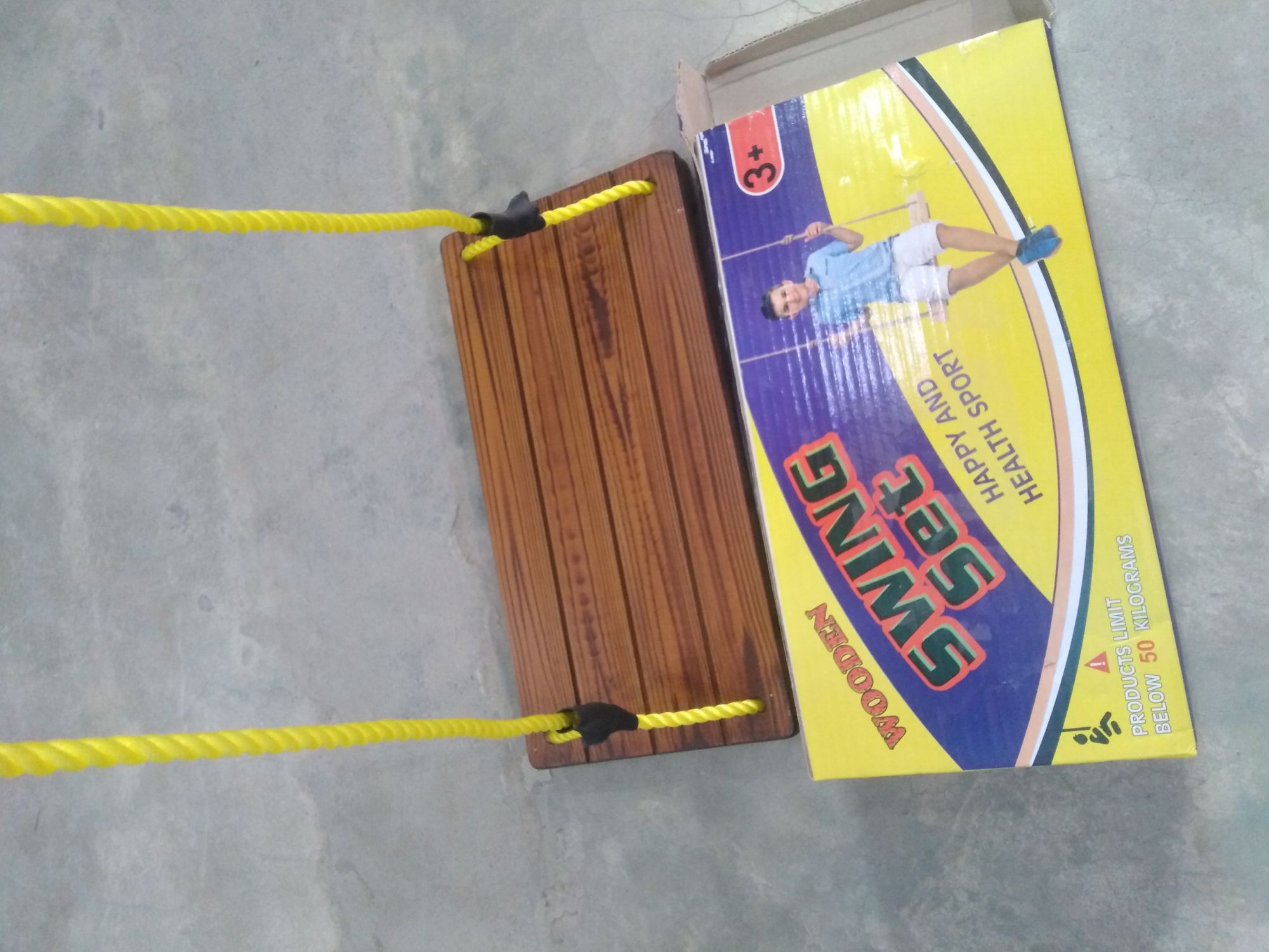 wooden unbreakable swing with durable thick rope | Daraz.pk