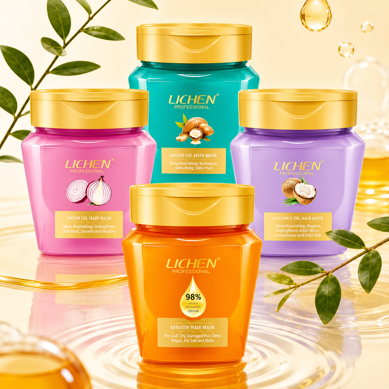 Lichen Premium Hair Treatment Mask - Keratin & Protein Enriched, Volumizing & Damage Repair, Single Pack