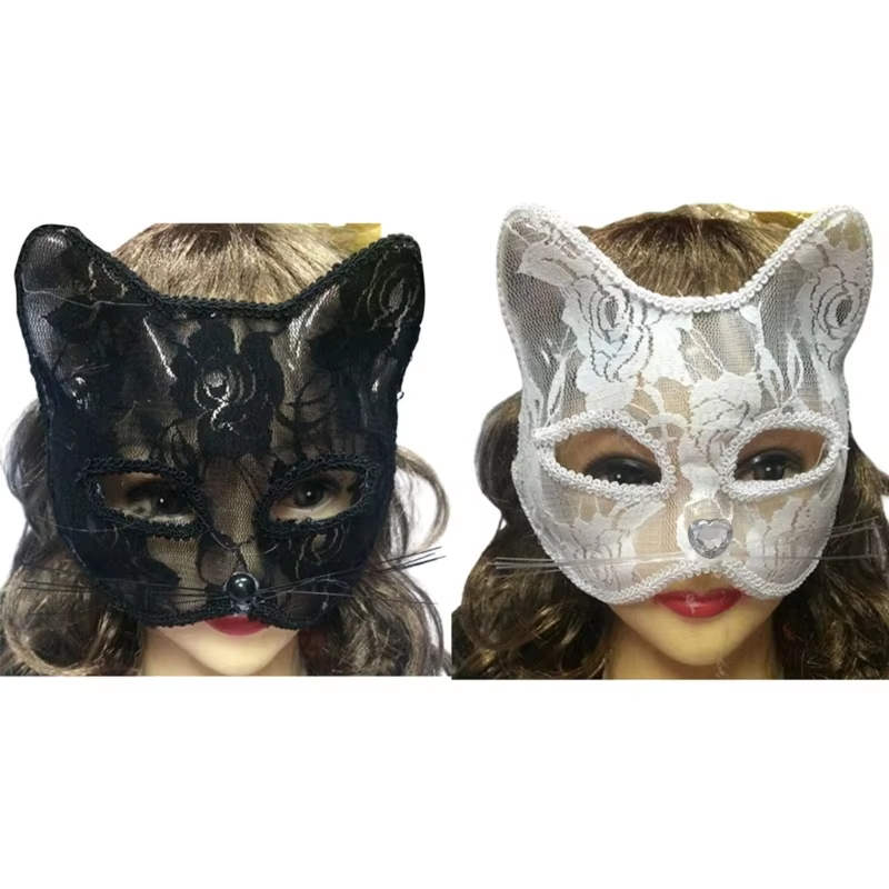  Lace CAT Face Masks For Women Party Masks Cosplay For Adults Masquerade Animal Lace Halloween Costume Fun Prop