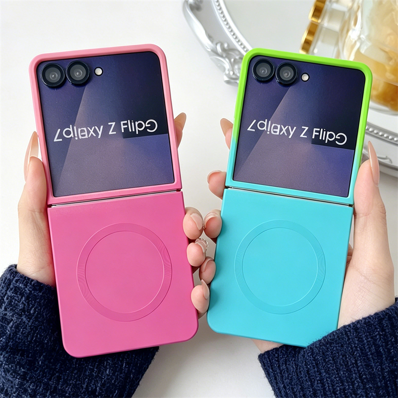 Luxury For MagSafe Wireless Charge Gradient Soft Silicone Case For   Z Flip 7 6 5 4 3 ZFlip7 Flip6 Shockproof Cover