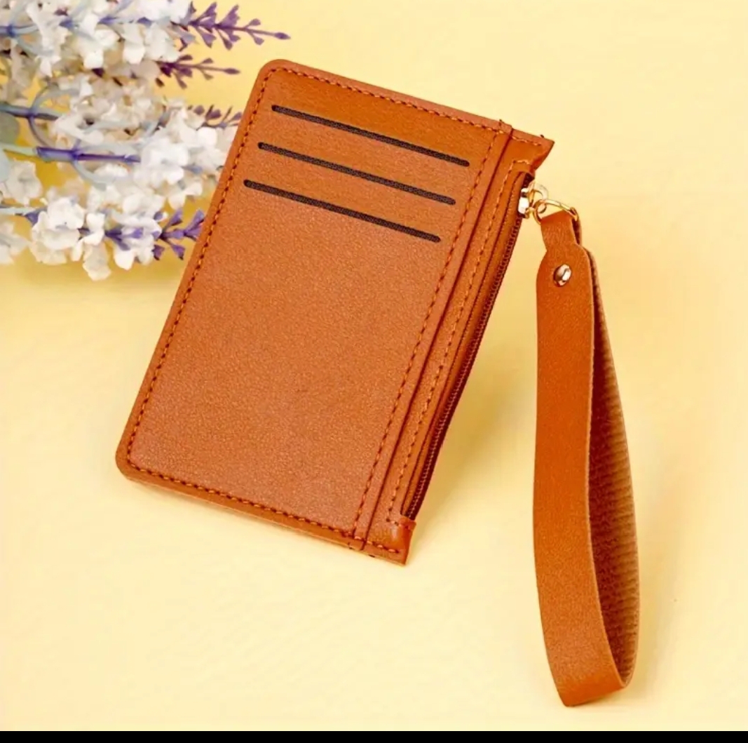 Women's Minimalist Credit Card Holder Solid Color Clutch Wallet Portable Simple Coin Purse