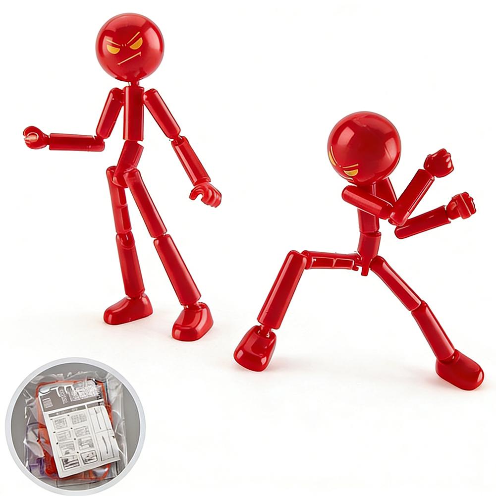 NEW Printing Mannequin Multi-jointed Stickman Toy Novelty Action Figure Stickman Assembled Robot Movable