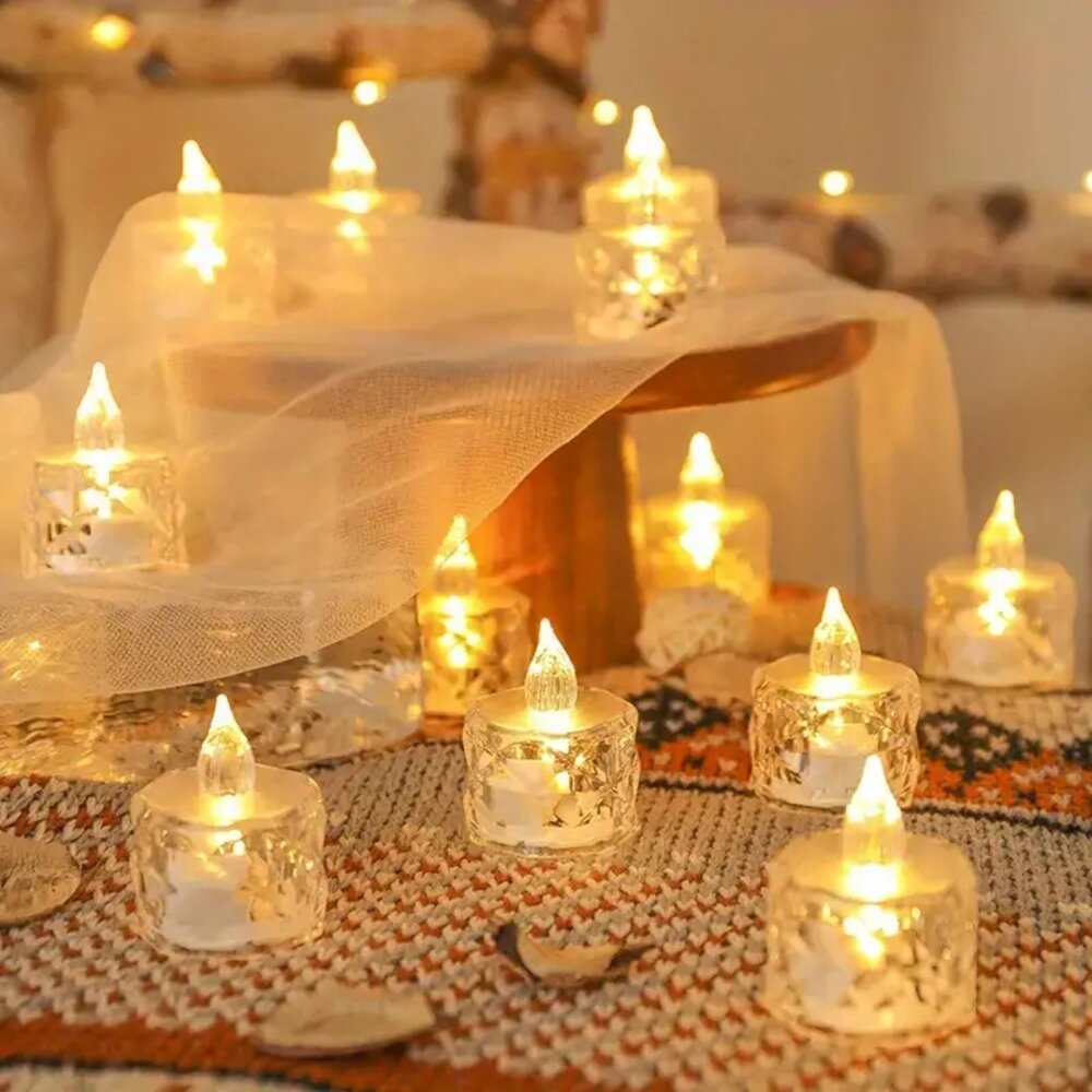 5Pcs Candles Light LED Night Light Home Decoration Candle Lamp Home, Flameless Candles, Grave Candles, Luminous Candles for Wedding, Party Decoration. (Smokeless Candle, 5Pcs)
