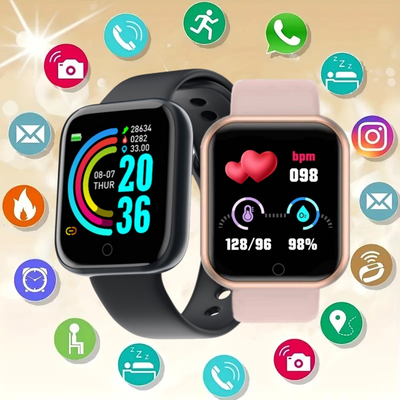 Smart Watch Message Remind Music Control Calorie Distance Fitness Tracker Men Smartwatch Women Kids Watches Clock Alarm Y68 D20