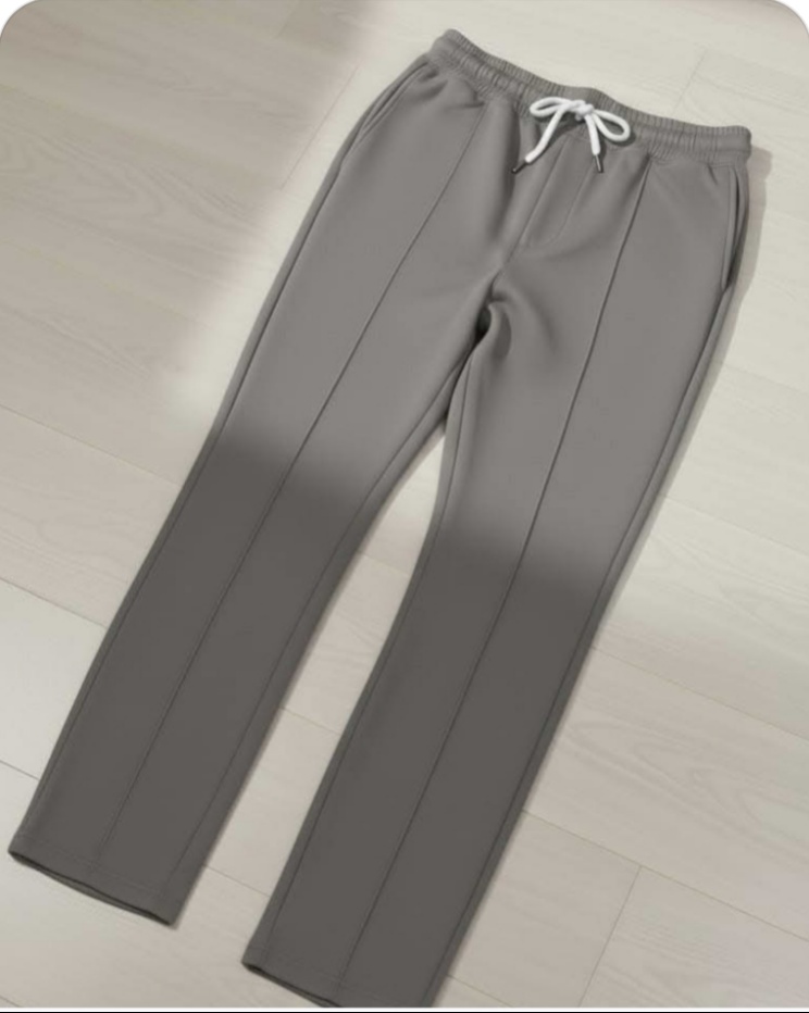 Charcoal Wide Leg Beggy Straight Fit Trouser