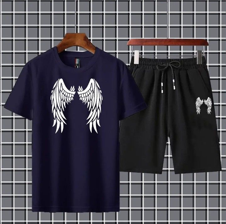 Eagle Wings Printed Shorts + Tshirt Set For Boys & Men Summer