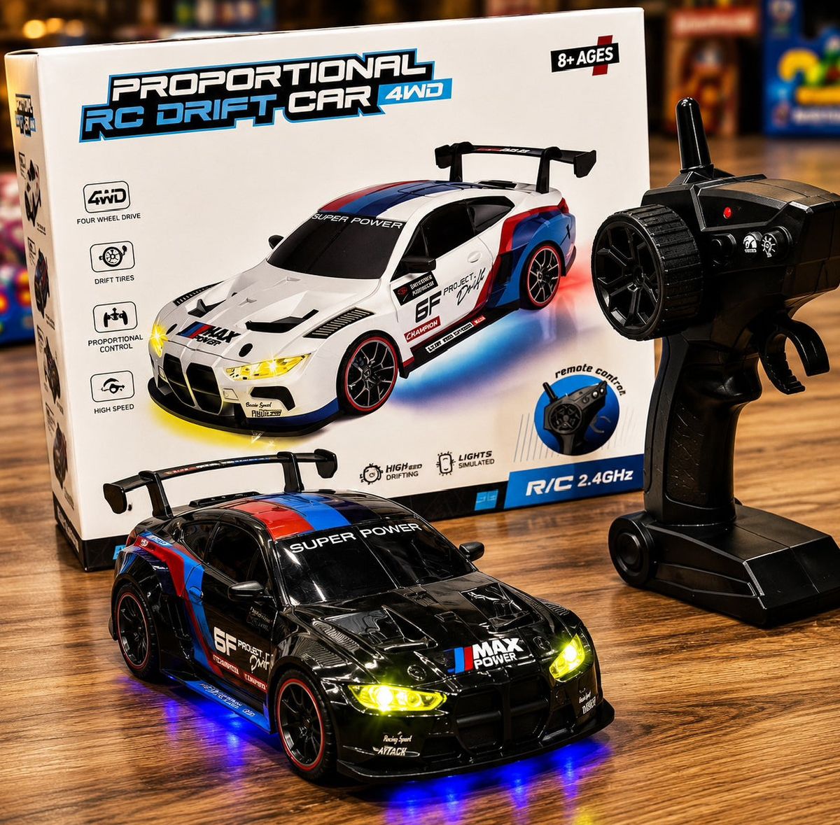 Rechargeable 4WD RC Sports Car | BMW M4 GT3 Remote Control Toy