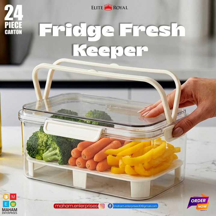 Plastic Fridge Storage Container | Refrigerator Organizer Box | Food Storage Container | Kitchen Fridge Organizer