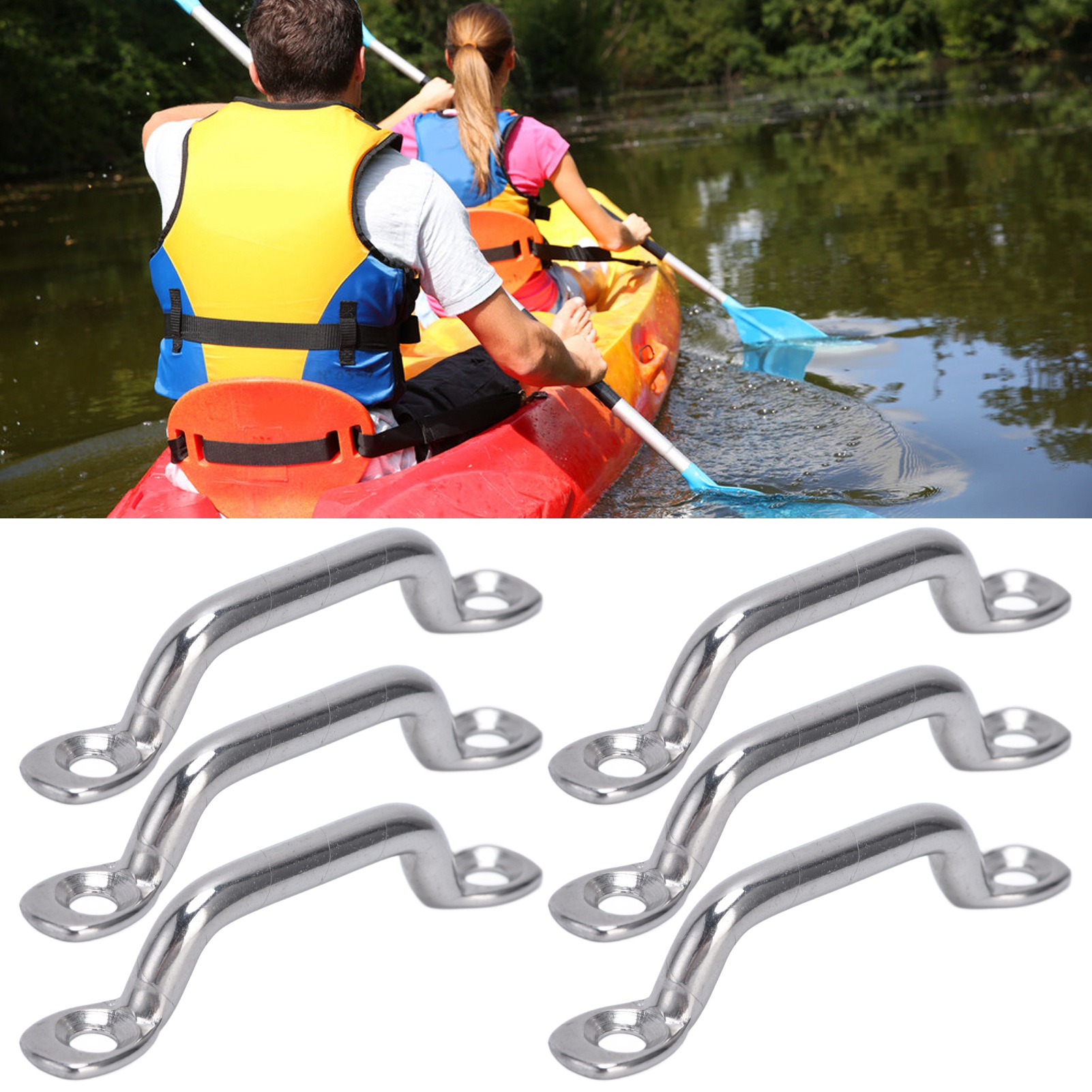 10Pcs Boat Top Pad Eye Deck Loop Tie Down 316 Stainless Steel Set Kit for Fixing Boat Top Pad Eye Eye Strap Pad Eye Top Pad Eye