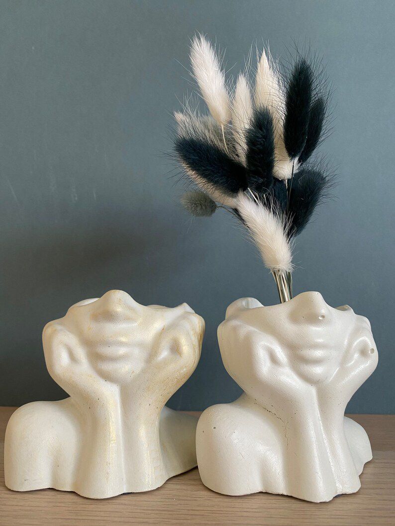 Small Face Sculpture Vase Modern Home Decor
