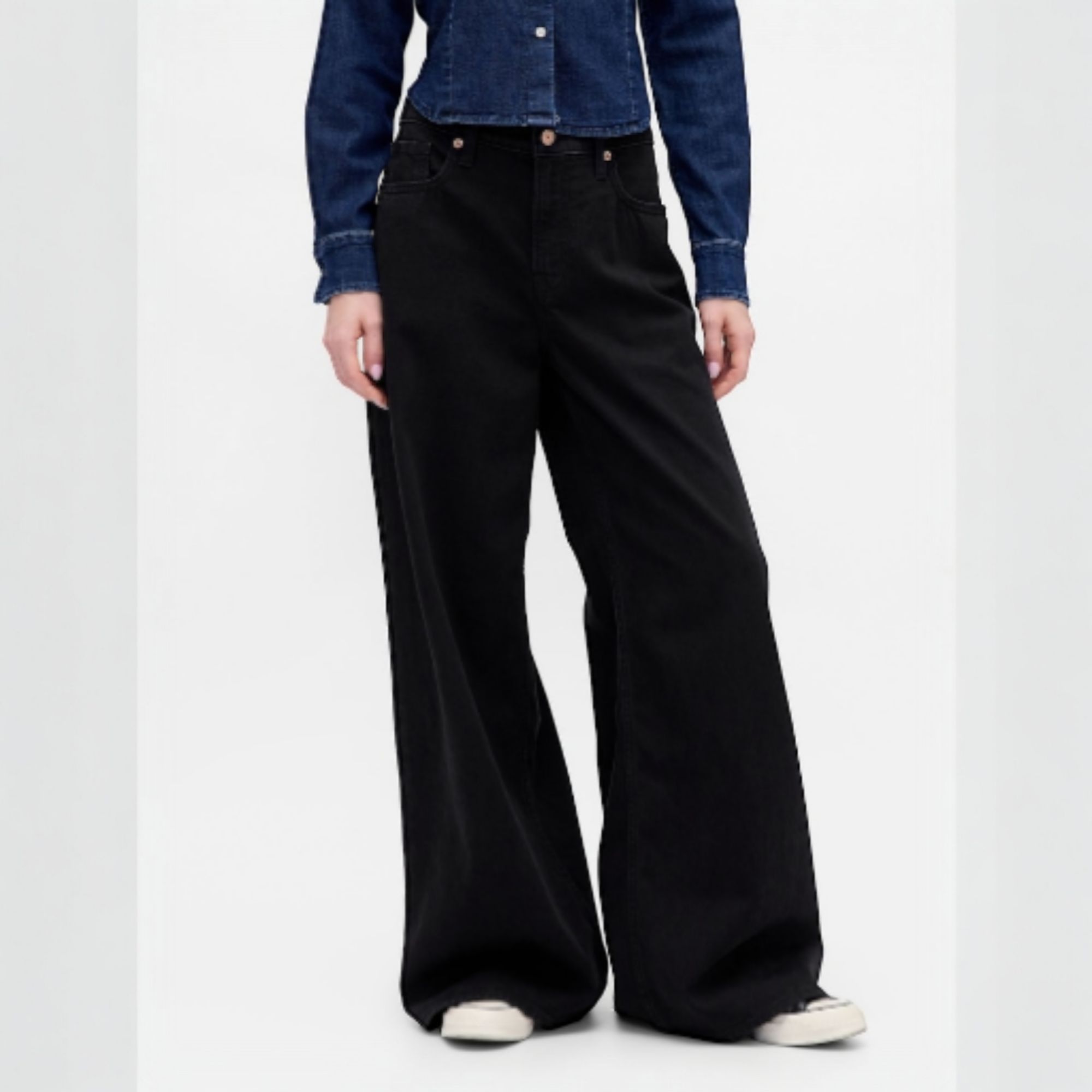Premium Jet Black Wide Leg Jeans for Girls and Women | High Waisted Baggy Denim Trousers for Women | Trendy Loose Fit Streetwear & Casual Black Pants