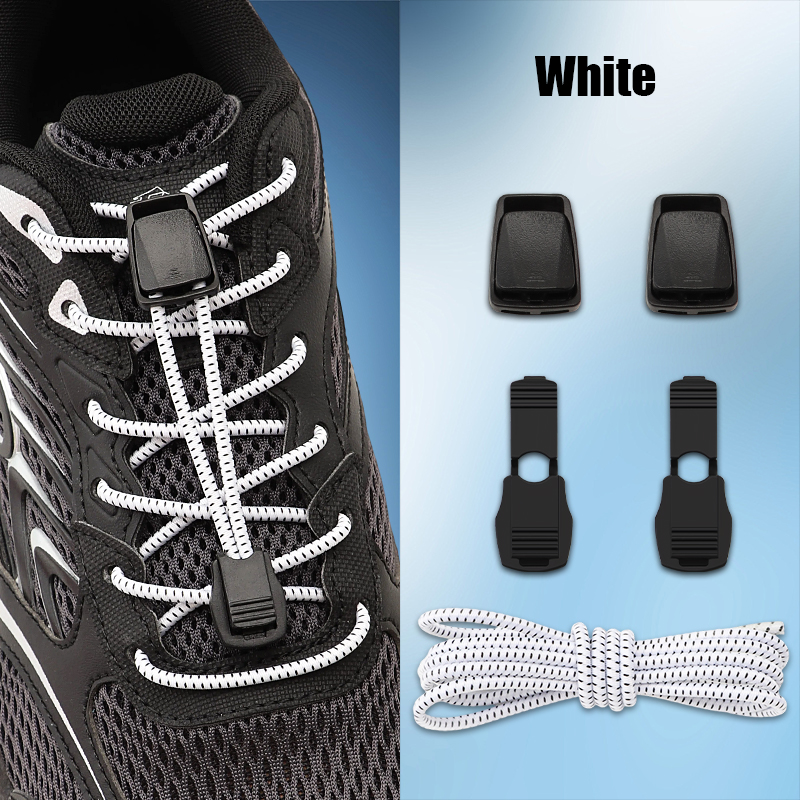 Elastic No Tie Shoelaces with Lock Buckle Stretch Quick Lace System for Sneakers Running Sports Shoes Adults Kids