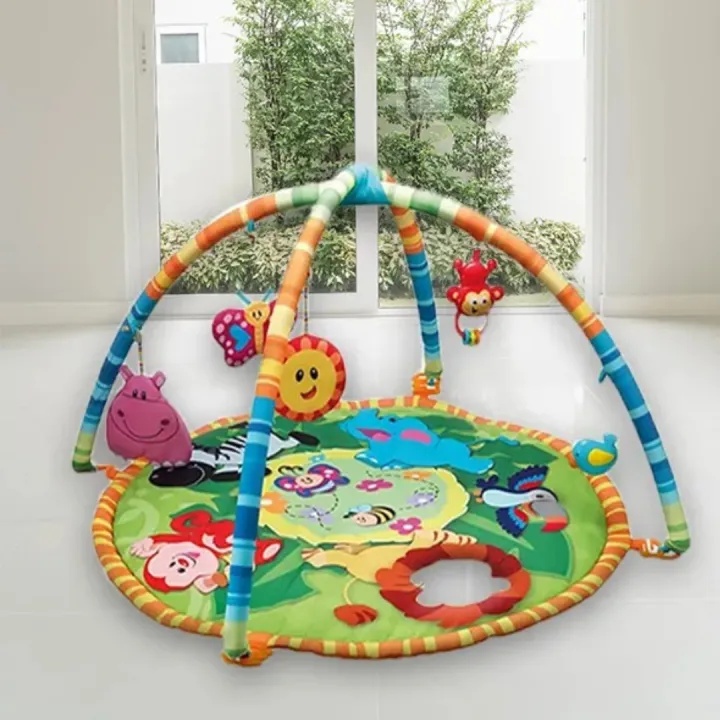 New Baby Play Mat with Hanging Rattles For kids / Indoor Games Baby / Baby Play gym Mat by little Wardrobe