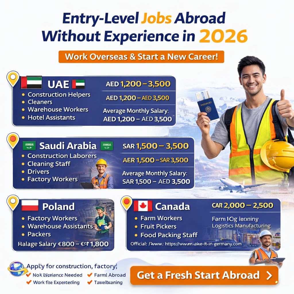 Skillslex step by step work visa process for entry-level jobs abroad without experience in 2026 including required documents eligibility and application steps