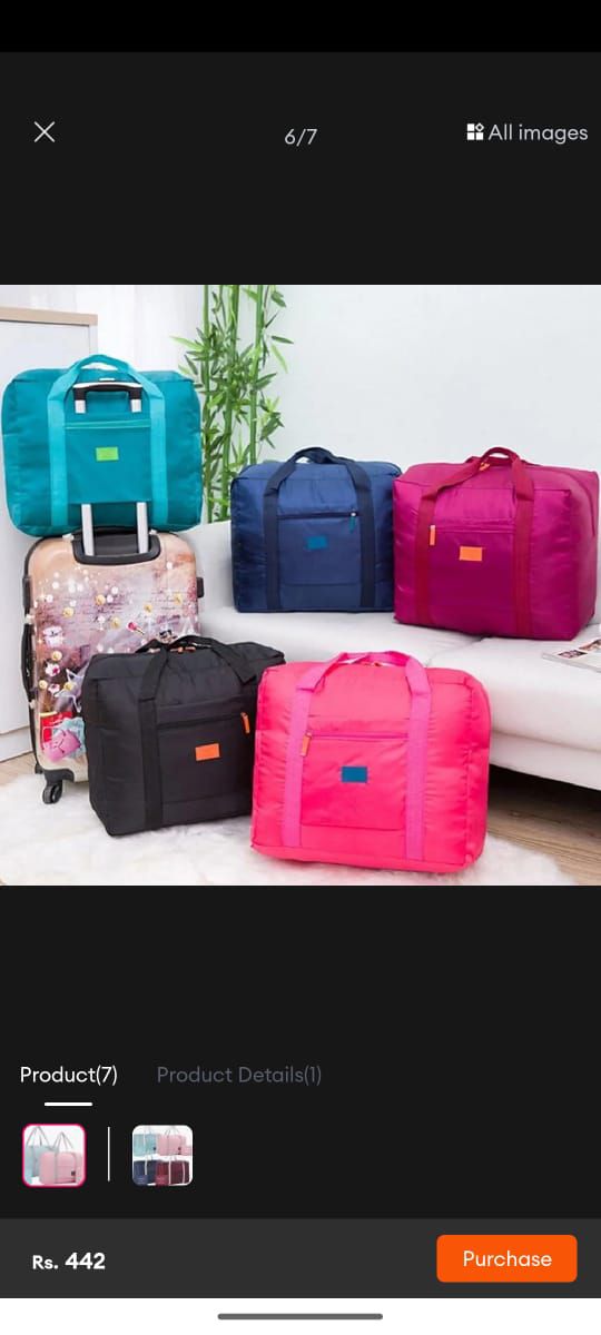 Foldable Travel Duffel Bag Large Capacity Waterproof Luggage Storage Bag | Portable Carry-On Travel Organizer
