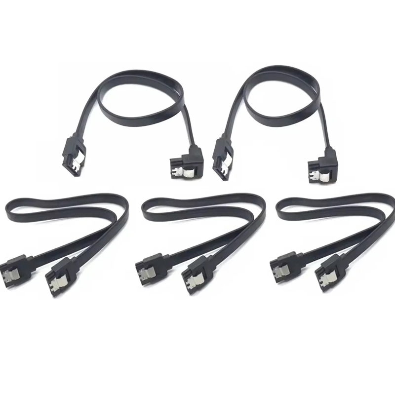 Cable 90 Degree SATA Cable SATA III 6Gbps Right Angle Data Cable for SSD, HDD, CD/DVD Drives, Hard Drive, Gaming PC, Desktop