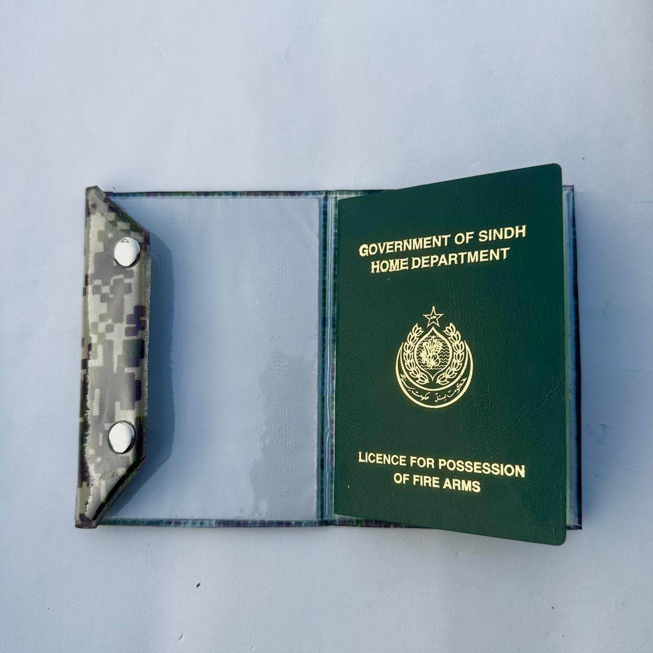 License cover licence Book pouch with button for arms license Registration cover