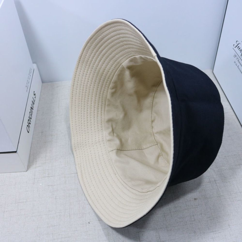 Spring Summer Double-Sided Bucket Hat Big Brim Sun Protection Beach Cap Portable Foldable Sun Hat for Women Men