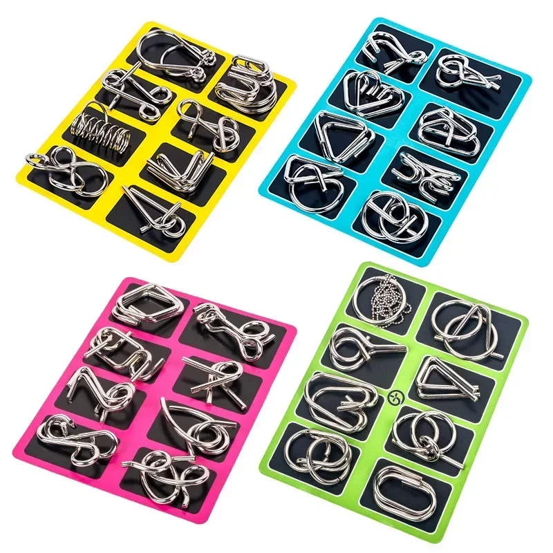 Fun Metal Chinese Ring Puzzle Intelligent Brain Teaser IQ Logic Game for Children Adult Family Entertainment Educational Toy