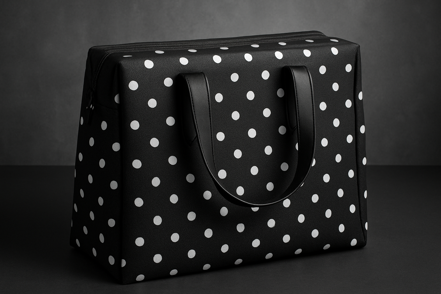 Polka Dot Stylish Black Storage Bag with Handles – Multipurpose Organizer for Clothes, Shoes & Travel