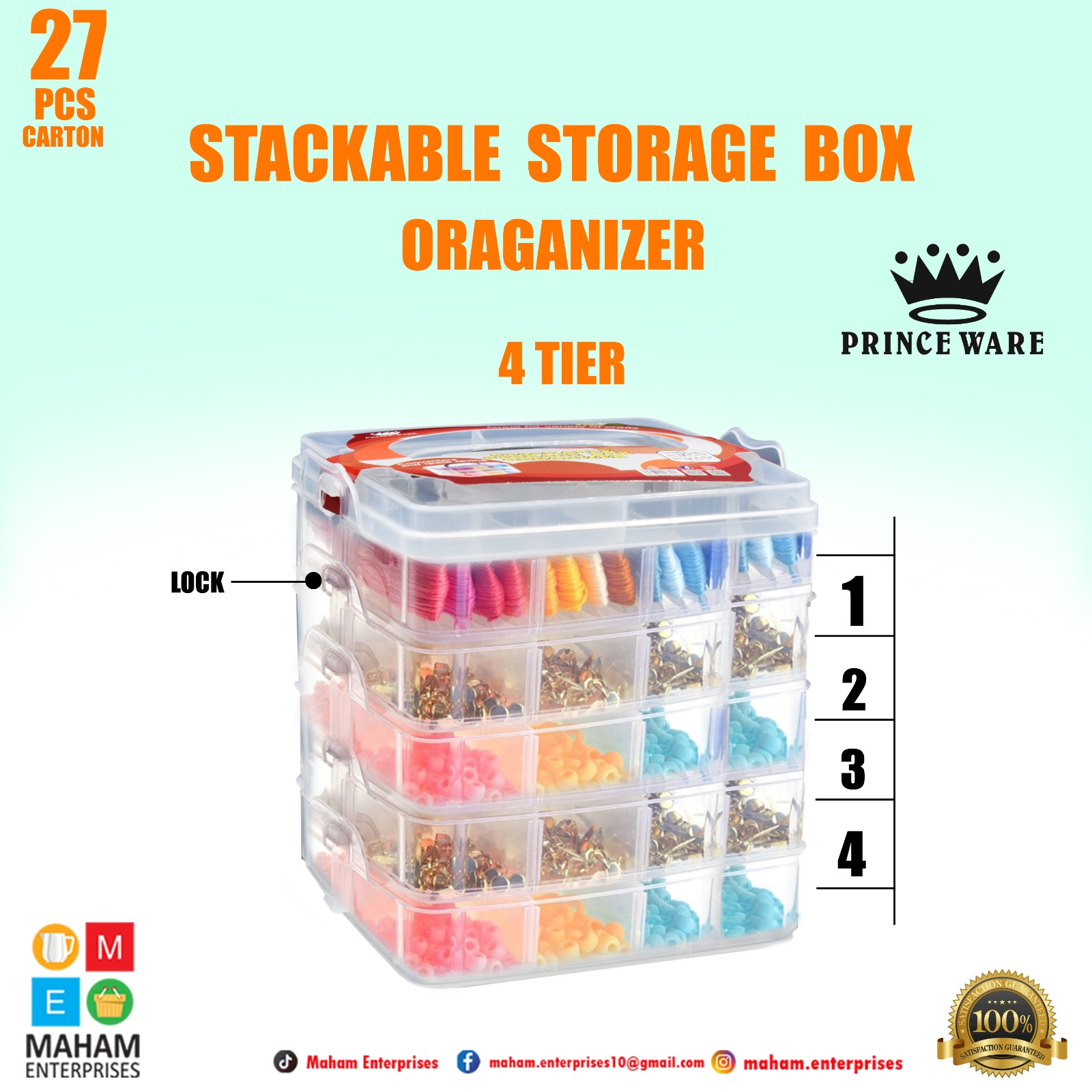 Transparent Storage Container Jewelry Box Clear Plastic Organizer Box Empty Earring Storage Organizer Display Case for Beads