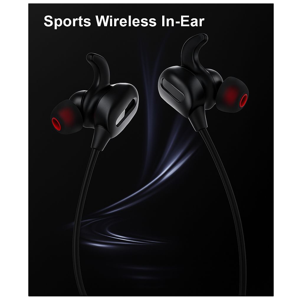 Waterproof Sports Neckbands Wireless Earbuds: Bluetooth 5.0 Hi-Fi In-Ear Headphones