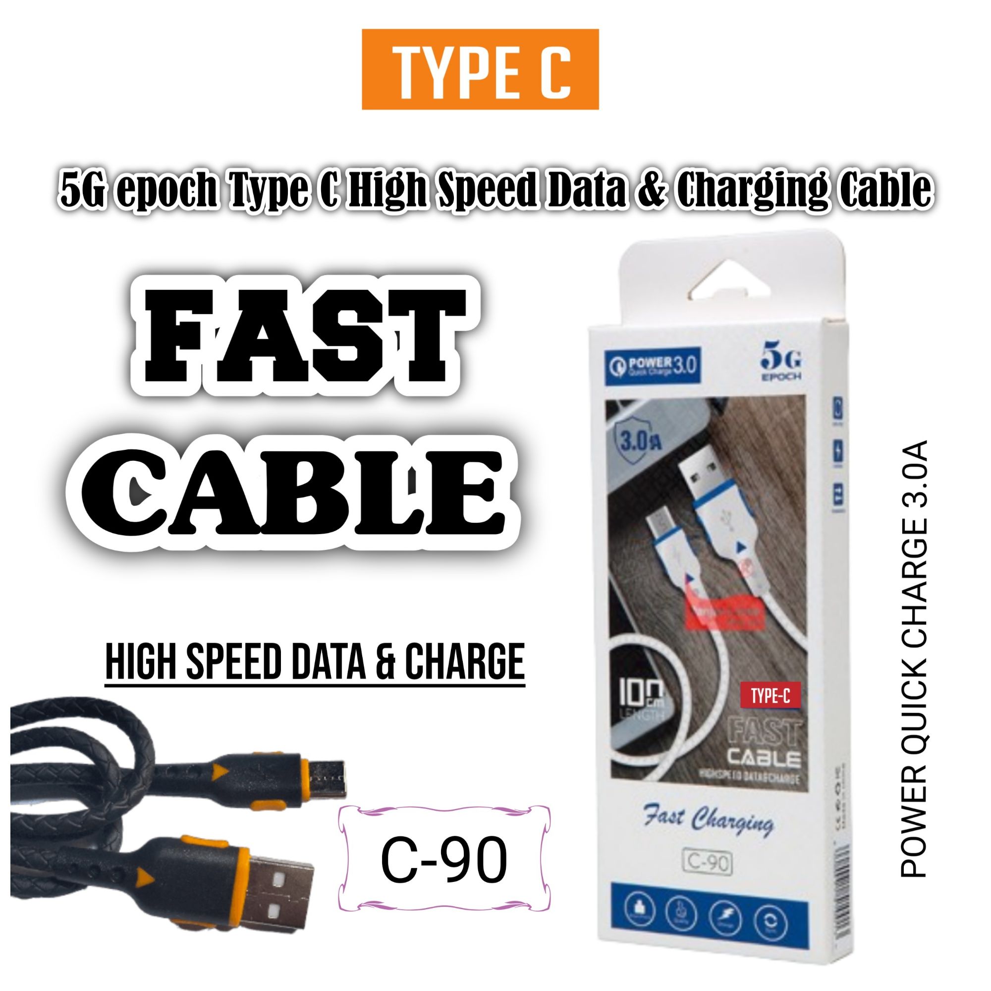 5G Epoch Type C Fast Cable high speed Data & Charging Cable | Daraz.pk