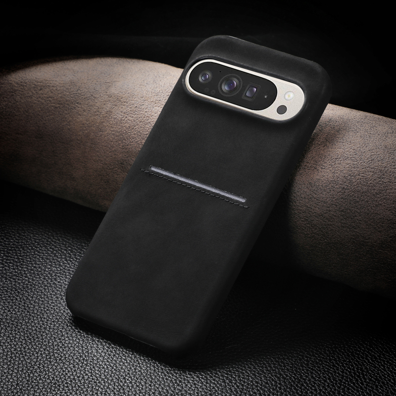 Luxury Solid Color Matte Leather Wallet Card Slot Skin Texture Phone Case For Google Pixel 9 Pro XL 8 8A Pro Bumper Back Cover