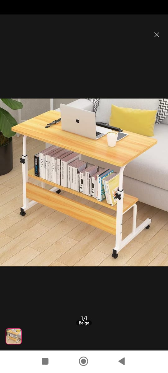 Adjustable Height Laptop Table, Computer Table, Gaming Table, Study Table, Tables with storage Shelves, Side Table, Bed Side Table, available in 8 colors Combinations, Modern Computer Table, Writing Table,Study Table, Size (27 inch Length, 16 inch Width)
