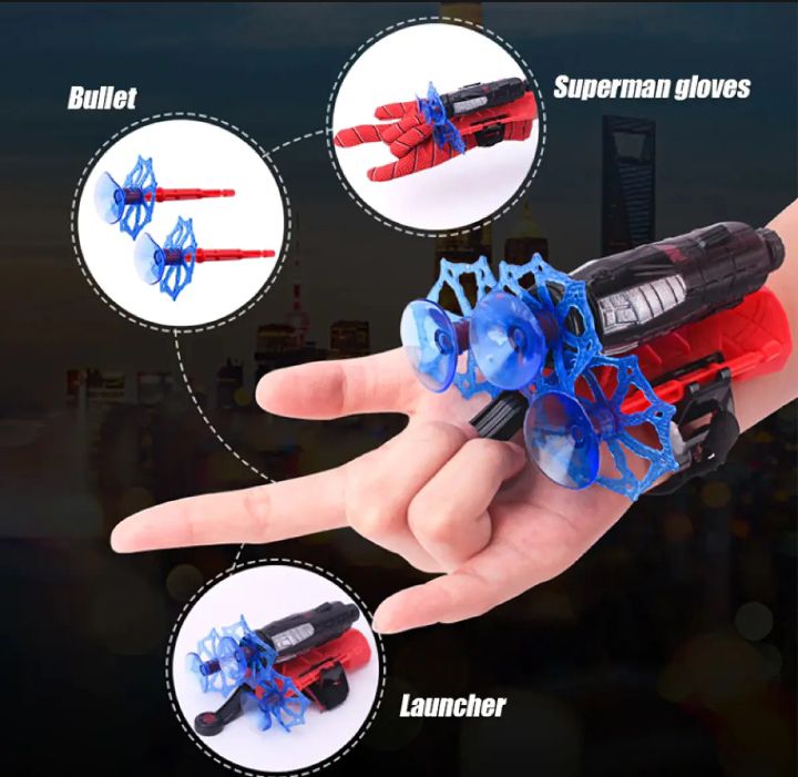 web blaster suction toy for kids with web and darts