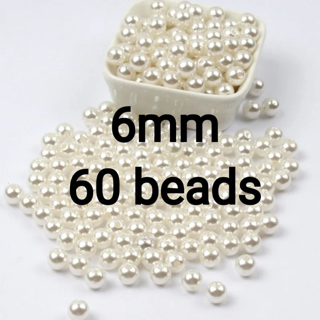 White beige pearl beads for jewelry making DIY accessories 4mm/ 6mm/ 8mm/ 10mm