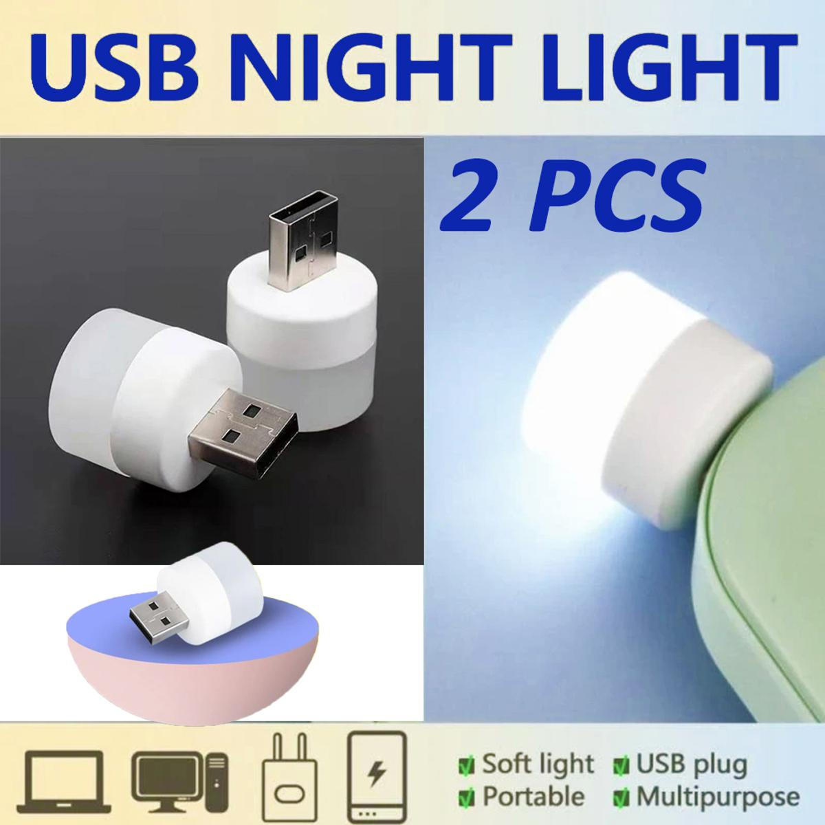 Pack of 2 USB LED Night Bulb | Night Bulb | LED Night Light | USB Light | USB Bulb | Night Light | Universal for Laptops, Power banks, Mobile Chargers & Other USB supported port