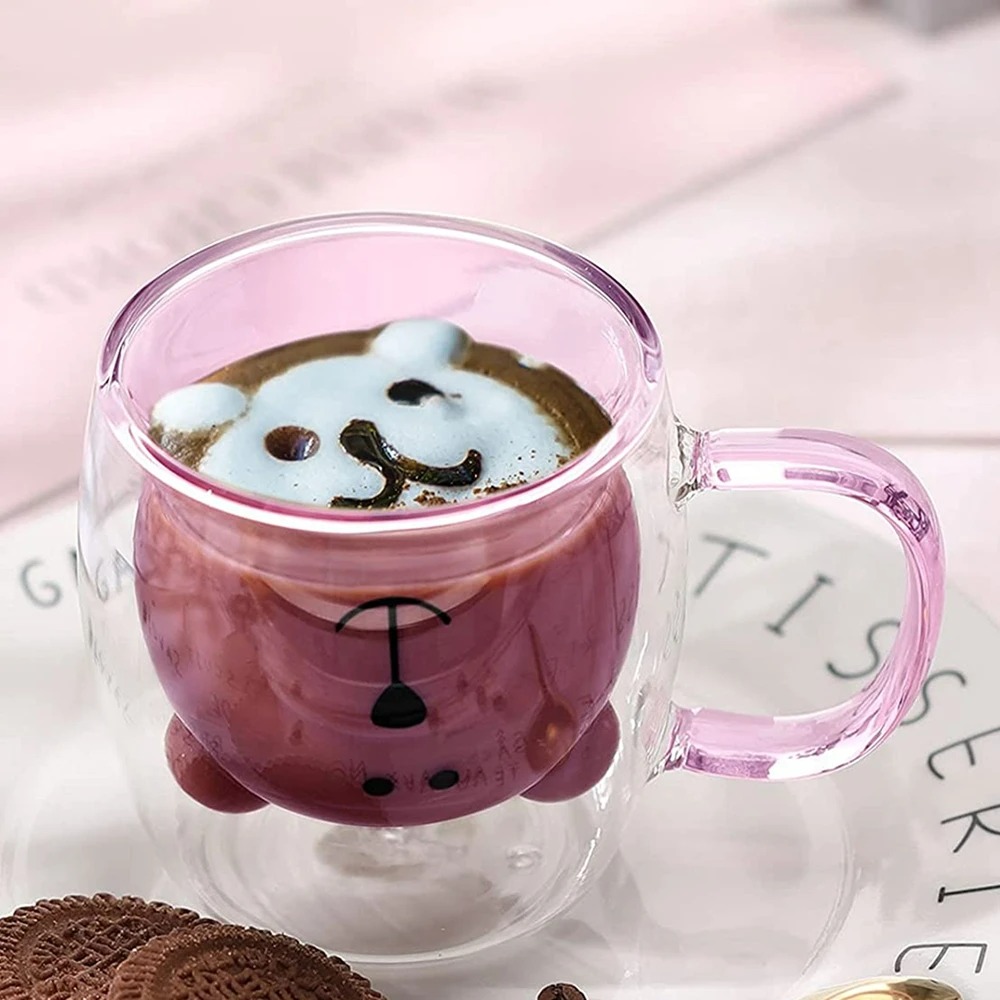 250Ml Cute Bear Double-Layer Coffee Mug
