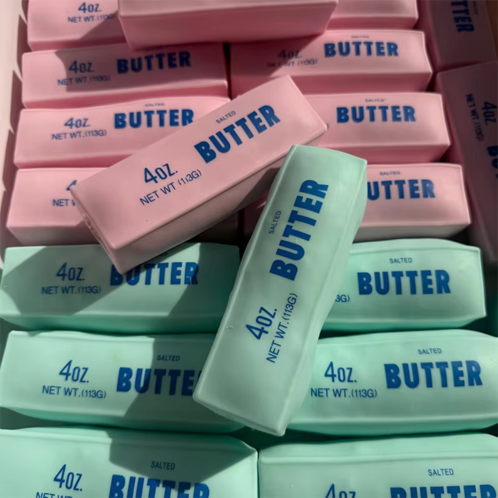 Butter Stick Squishy Stress Ball ADHD Fidget Toy Crunchy Squeeze Toy Round Blocks Filled ASMR Anti Stress Release Hand  Toy