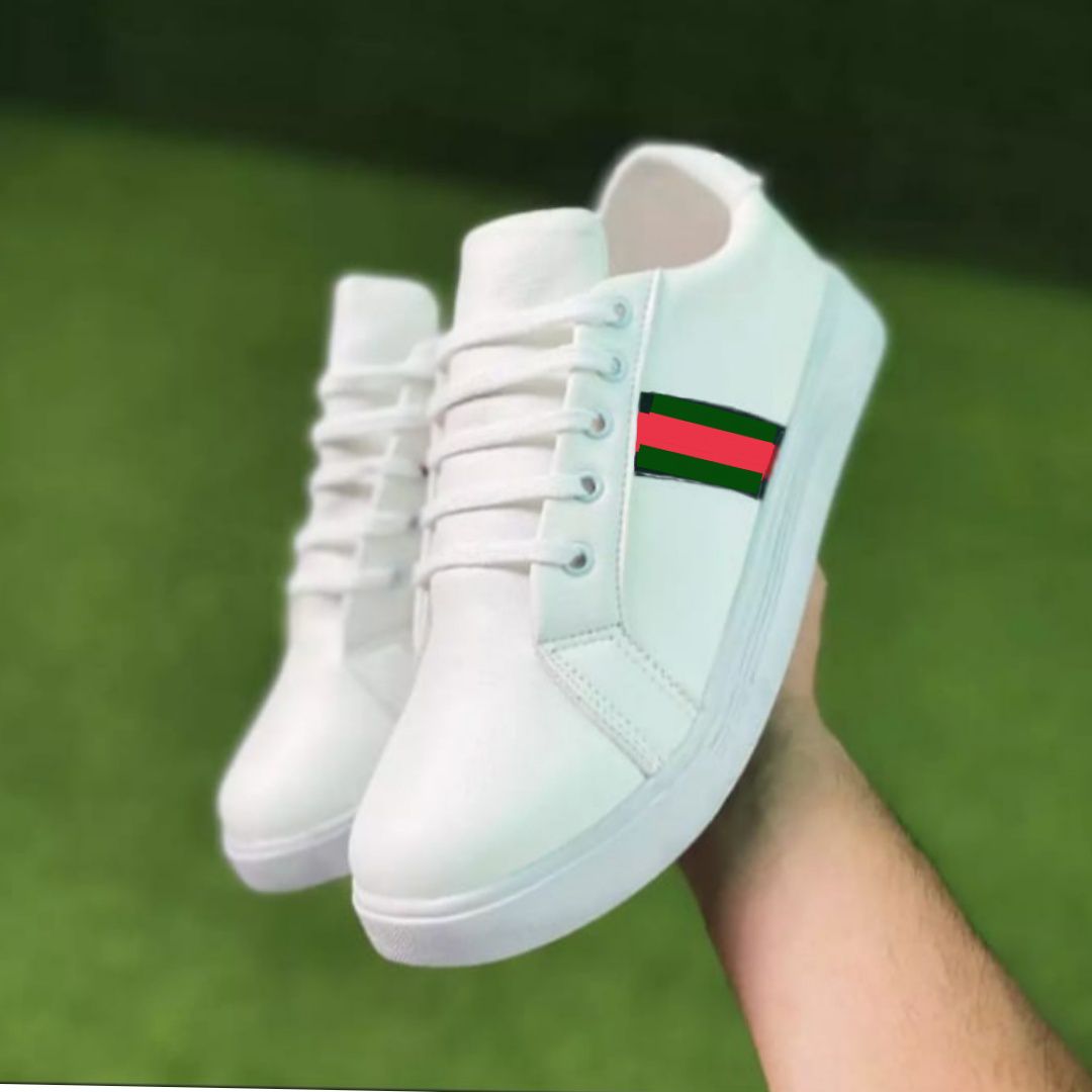 stylish white sneakers, comfortable and easy to use ,