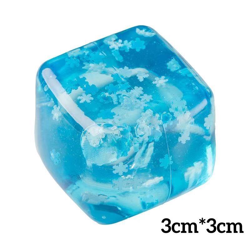 Squishy Snowflake Ice Cubes Slow Rising Sensory Fidget Toy Soft Ice Cubes Stress Relief Squeeze Toy Hand Exercise Calming Tool