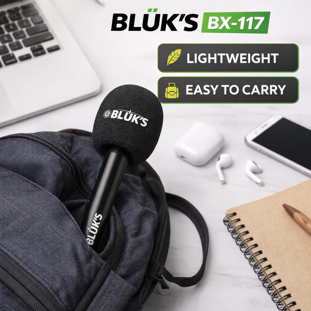 WKSHOP BLUK’S BX-117 Lavalier Microphone Handle Accessories | Professional Mic Handle for Lavalier & Clip Microphones | Noise Reduction Grip | Durable Lightweight Design | Ideal for Vlogging, Interviews, YouTube, TikTok, Podcasting & Content Creation