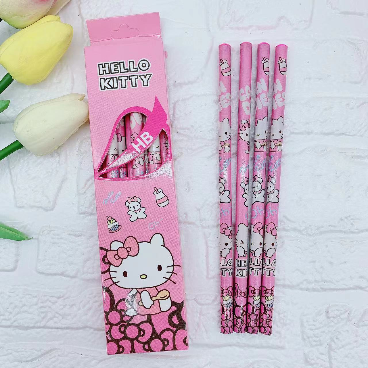 12pcs/Box Sanrio Pencil Kawaii Cinnamoroll My Melody Kuromi HB Black ...