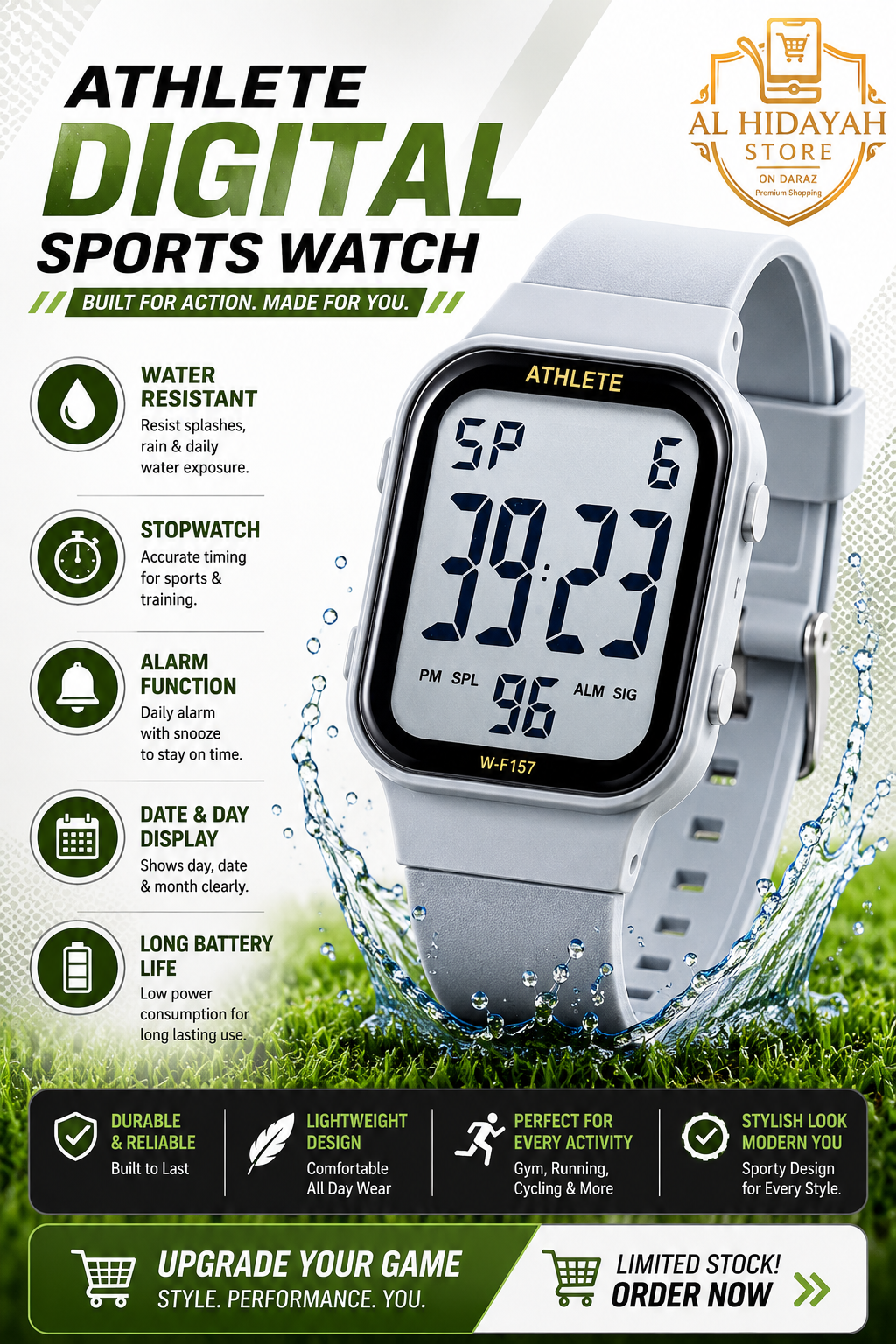 Original ATHLETE & LASIKA LED Digital Sport Watch for Men & Women  Waterproof Unisex Sports Watch  Student Digital Watch  Stopwatch & Alarm Clock  Square Shape Wrist Watch for Boys, Girls, Kids & Teen Age Students  Premium Watch + Box